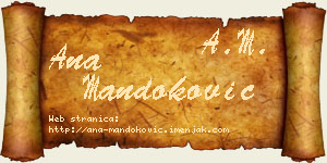 Ana Mandoković vizit kartica